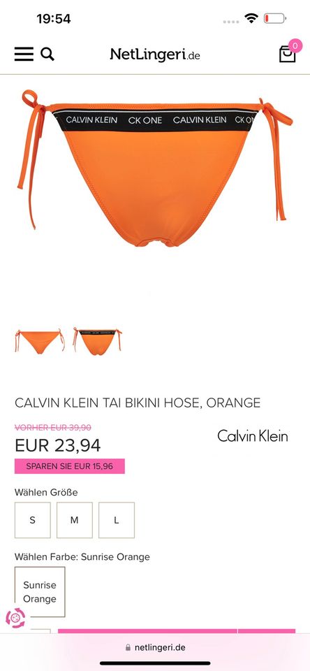 CALVIN KLEIN Tai Bikini Hose ORIGINAL Versand 1€ in Moringen