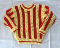 Kinder-Strickpullover in gelb-rot, Gr. 122/128 - Handarbeit Bayern - Schöllkrippen Vorschau