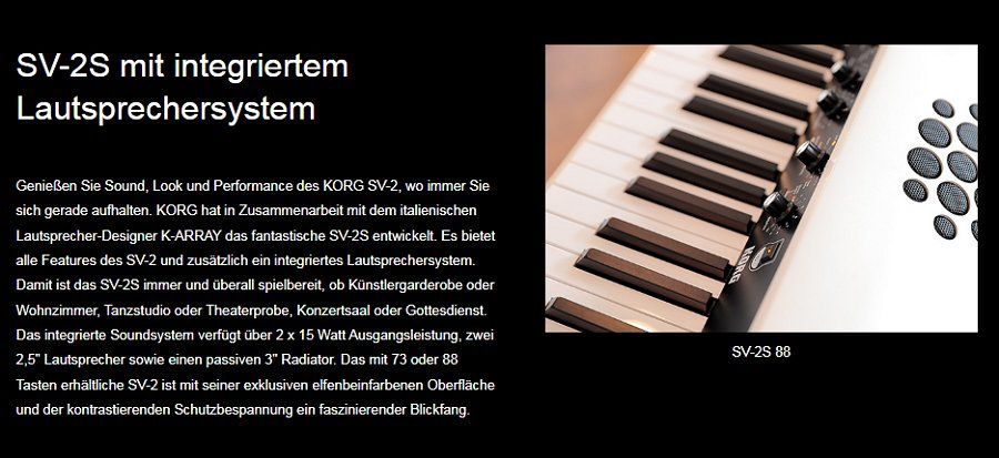 KORG SV2 S 73_Vintage Design Piano_Lautsprecher_88*_NEU_TAUSCH+ in Frammersbach