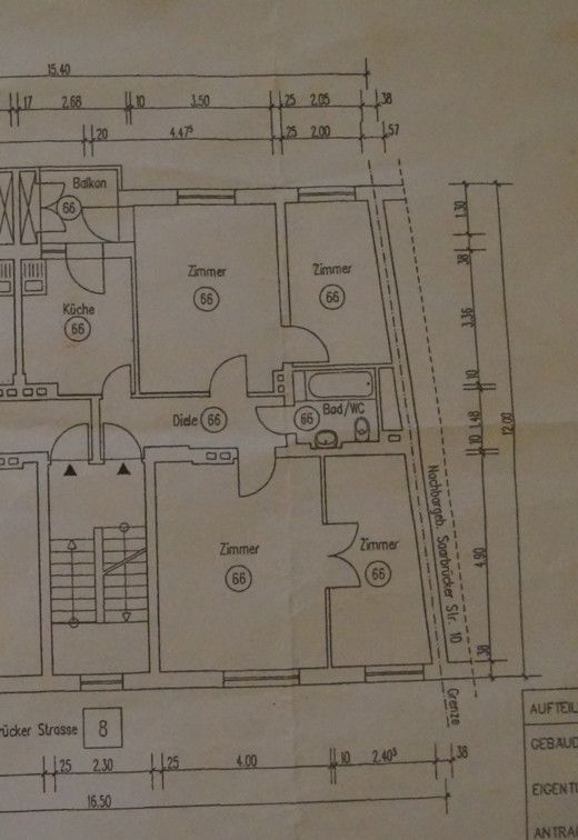 3,5 Zi. Wohnung DÜ Derendorf,  76 m² mit Balkon in Düsseldorf