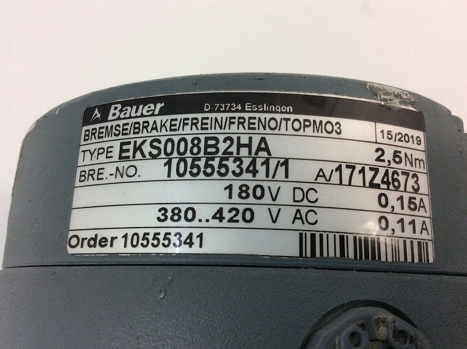 Bauer Getriebemotor + Bremse Typ: G02-10/DK64-163L-EKS008B2HA in Korschenbroich