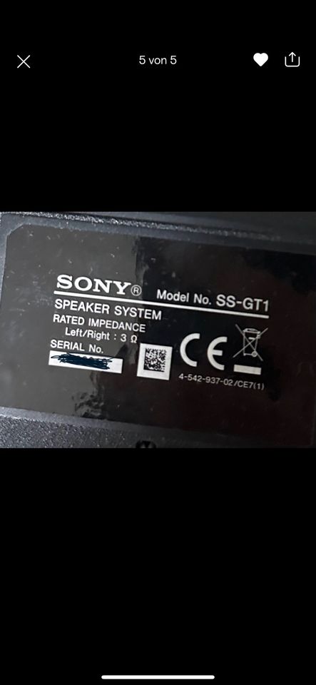 Sony Soundbar SS-GT1 und subwoofer SA-WGT1 in Gütersloh