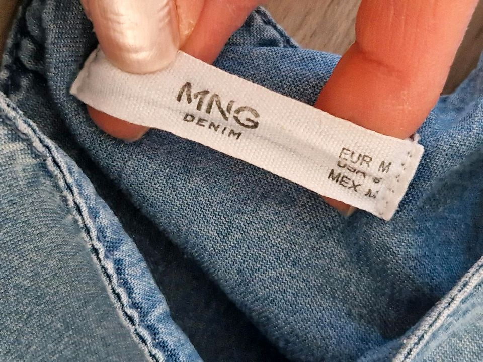 MNG Jeanskleid 38 Rüschen hellblau Sommer Mango Kleid in Bergisch Gladbach