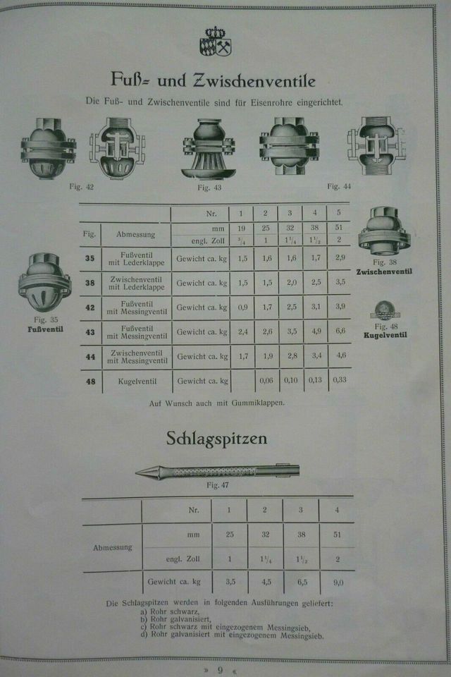 Gußeiserne Pumpen Zubehör Ausgabe 1932 Katalog Prospekt Saugpumpe in Schrobenhausen