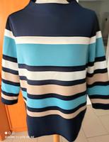 Blau-beige -petrol gestreiftes Langarmshirt von Bonita Gr. L Bayern - Mindelheim Vorschau