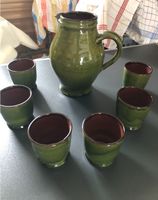 Stein/Keramikkrug mit 6 Bechern grün Baden-Württemberg - Erlenbach Vorschau