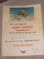 Urkunde über Flug über den MOUNT EVEREST rares Sammlerstück Bonn - Bad Godesberg Vorschau