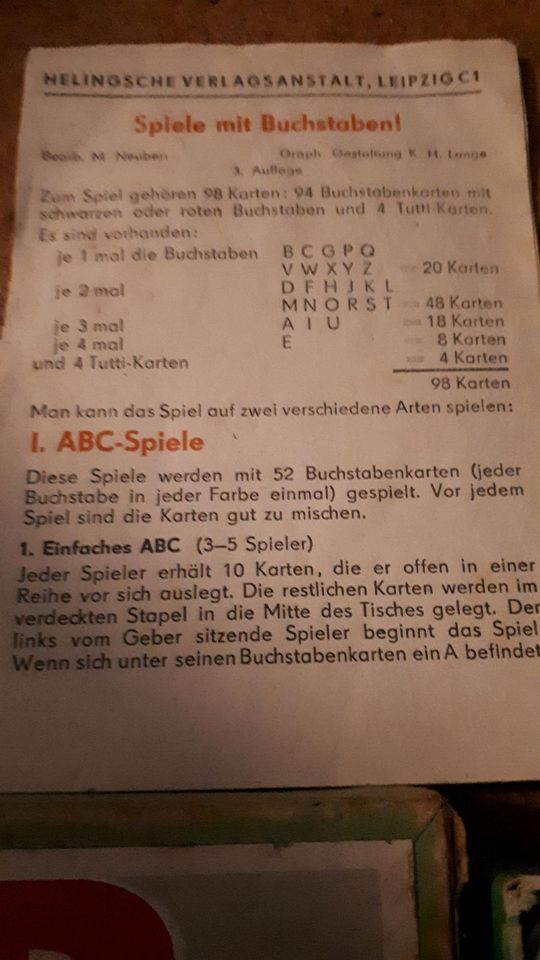ABC Lernkartenspiel! in Werther bei Nordhausen