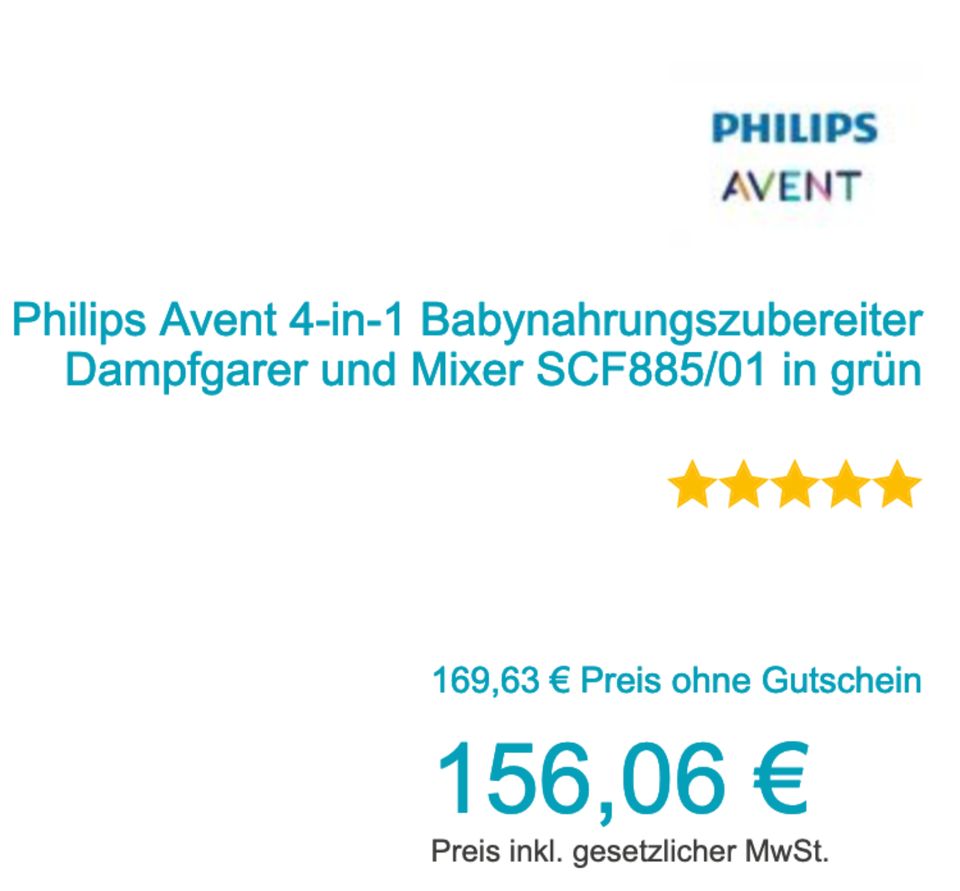 Philips Avent 4-in-1 Babynahrungszubereiter Dampfgarer und Mixer in Hamburg