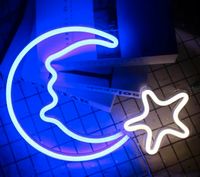 LED Neon Schild Mond Stern Lampe Licht Leuchtreklame Wandleuchte Hessen - Bebra Vorschau