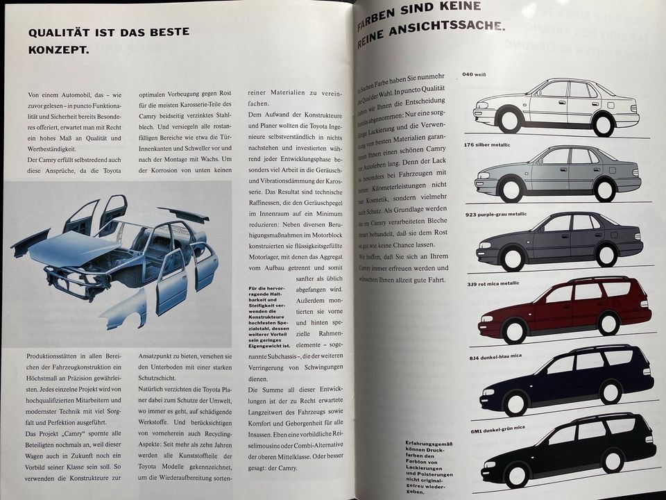 Prospekt Toyota Camry inkl. Combi von 06/1992 + Preisliste in Mettmann