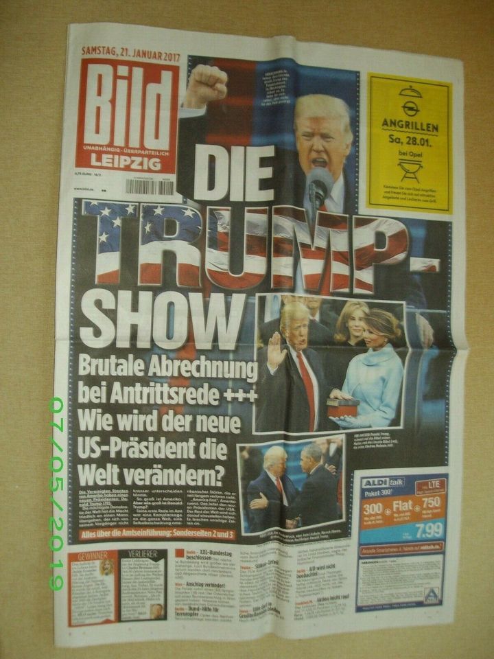 Bild Zeitung Die Trump Show 21.01.17 Januar 2017 in Leipzig