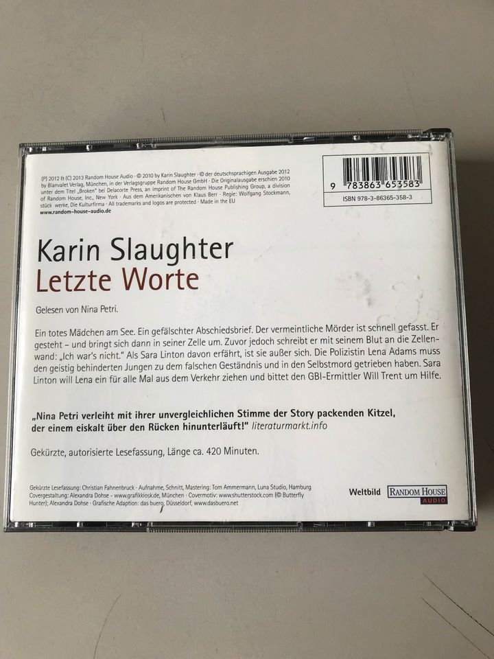 Karin Slaughter Letzte Worte 6 CD Lesung in Düsseldorf