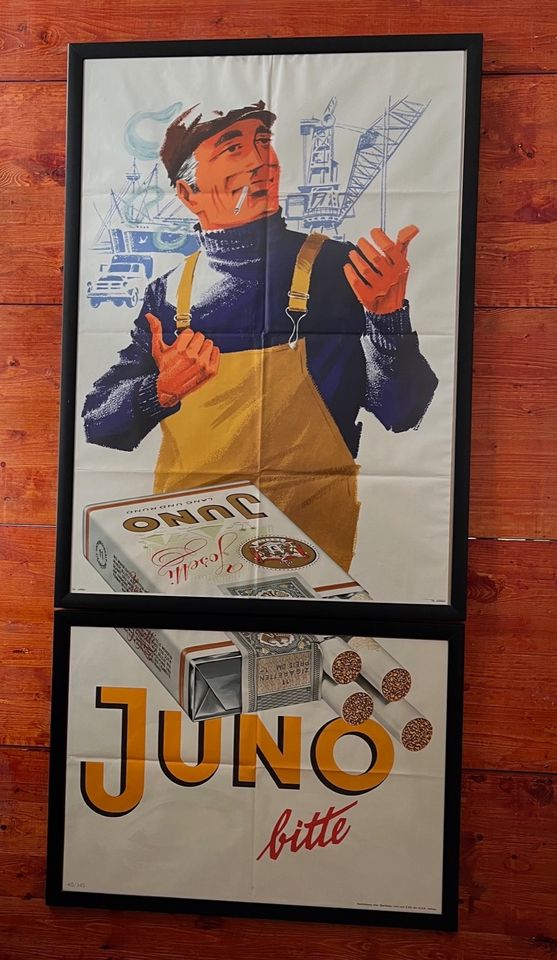 2 alte Juno Litfaßsäulen Plakate gerahmt! in Eppingen