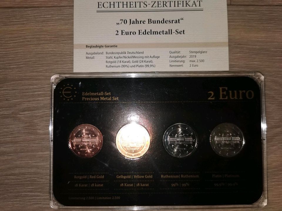 Edelmetall-Set "70 Jahre Bundesrat" Gold Platin Ruthenium in Hoyerswerda