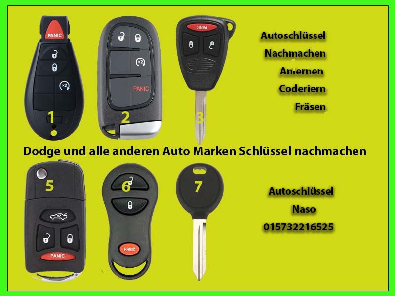 Dodge Schlüssel nachmachen / Chrysler Schlüssel / Jeep Schlüssel in Mönchengladbach
