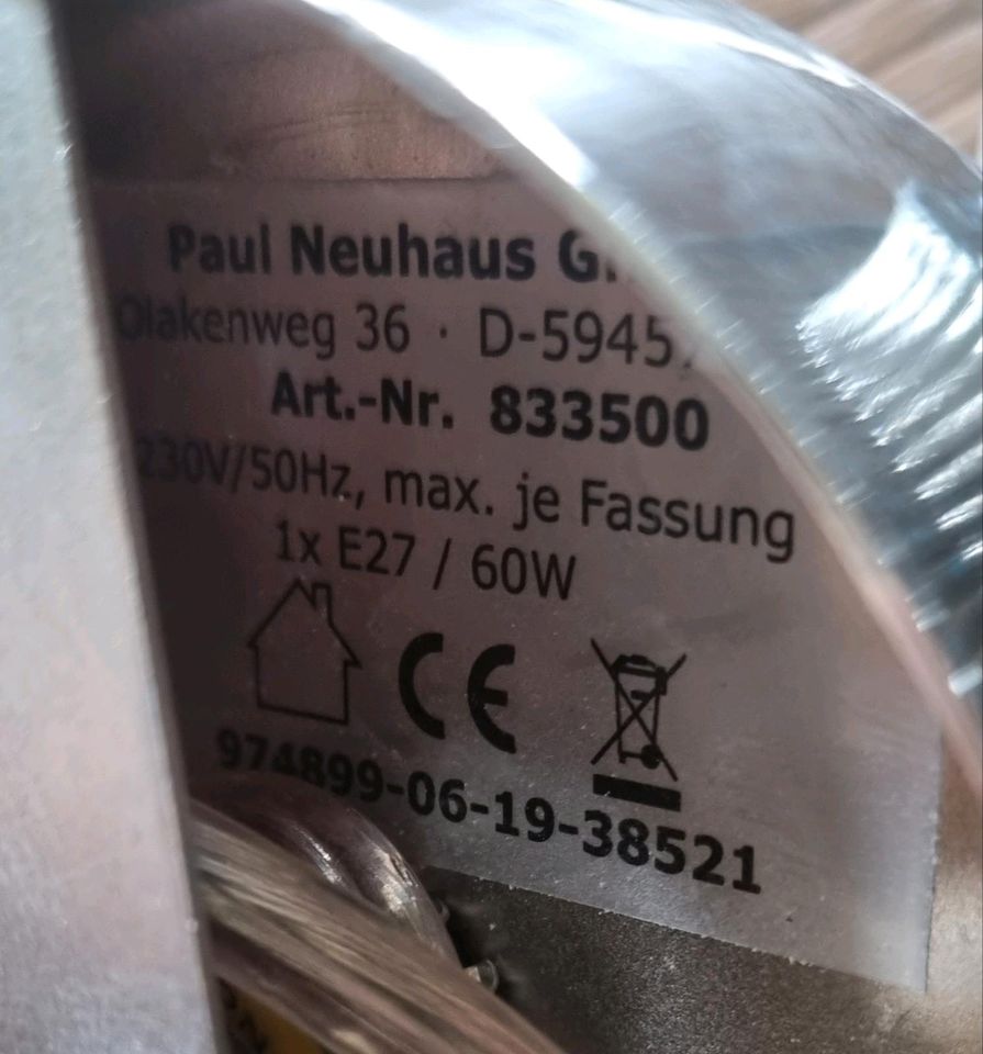 Paul Neuhaus Hängelampe Pendelleuchte Glas Silber 833500 NEU edel in Bad Lobenstein