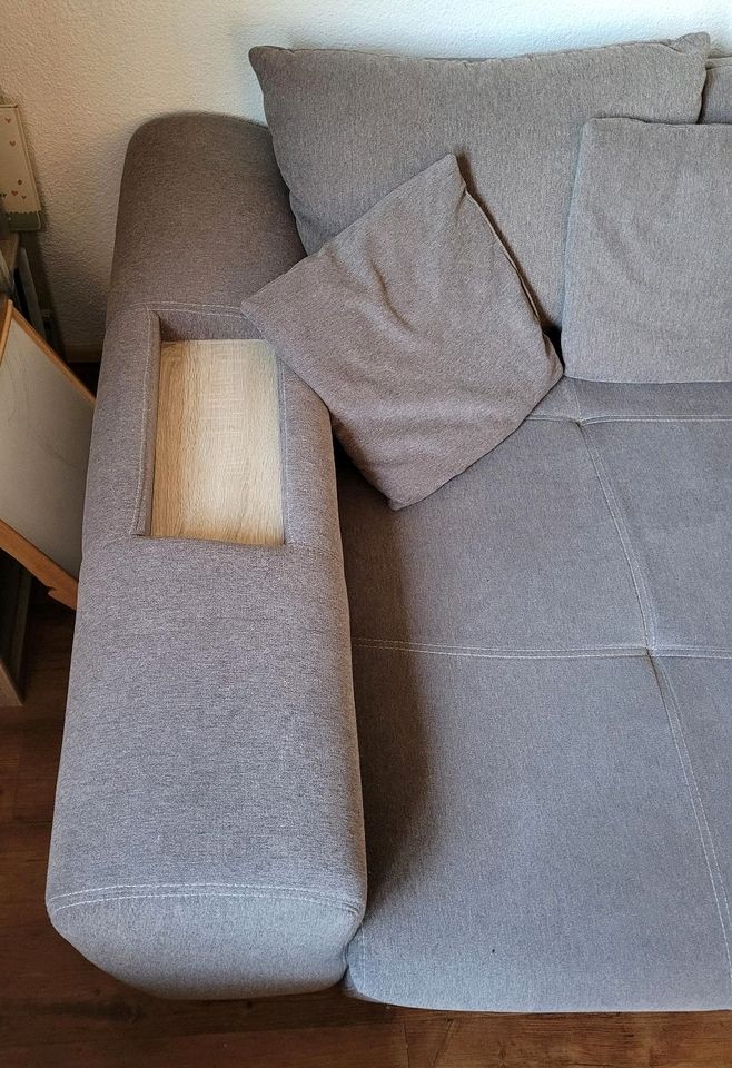 Sofa Stoff Grau-Braun 300x135x70 in Meersburg