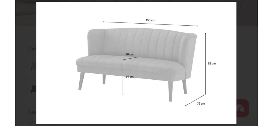 Sofa -Sitzbank, Küchensofa Samt in Fürth