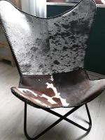 Schöner ausgewöhnlicher Sessel in Schmetterlingform mit Kuhfell Rheinland-Pfalz - Klein-Winternheim Vorschau