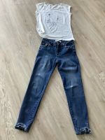 Mos Mosh Jeans Gr 28 Blau Used-Look + Shirt Pusteblume Weiß 36 38 Bochum - Bochum-Ost Vorschau