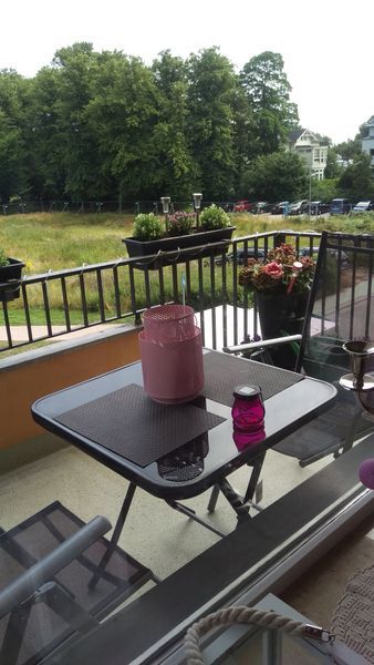 Ostsee Ferienwohnung Travemünde, Bakon mit Blick zum Wasser in Lübeck