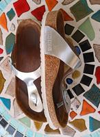 birkenstock Gizeh Sandalen Pantoletten echt Leder 39 Silber top Saarland - Völklingen Vorschau