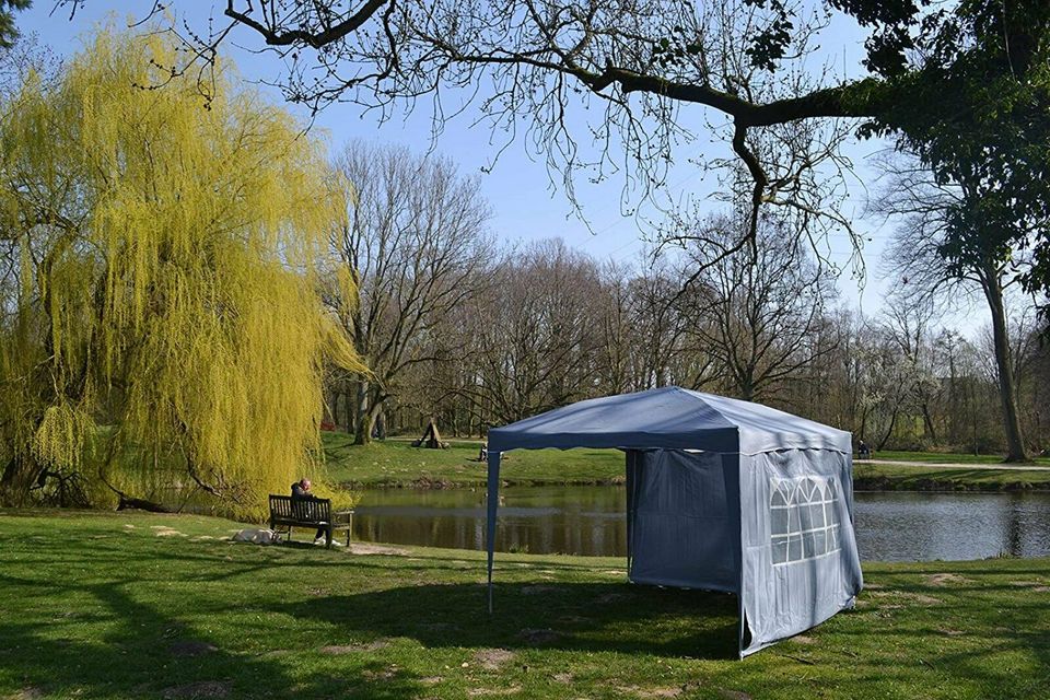 Faltpavillon 2x2 m ink 4 Seitenteile Wasserdicht Partyzelt GRAU in Essen