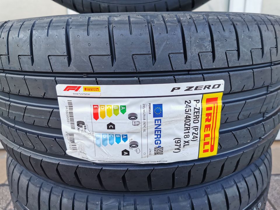 4 neu Sommerreifen Pirelli 245/40 18" Alufelgen Audi A5 S5 A4 A6 in Philippsburg