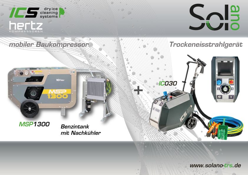 Trockeneisstrahlgerät IC030 + mobiler Benzinkompressor MSP 1300 in Schwalmstadt