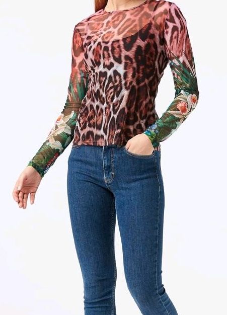 ❤️ DESIGUAL Langarmshirt Gr. XL 40/42 NEU Mesh Longsleeve Leo TOP in Lippstadt