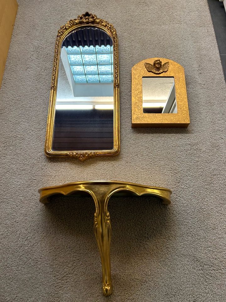 Spiegel Wandtisch Schlüsselkasten goldfarben in Lichtenfels