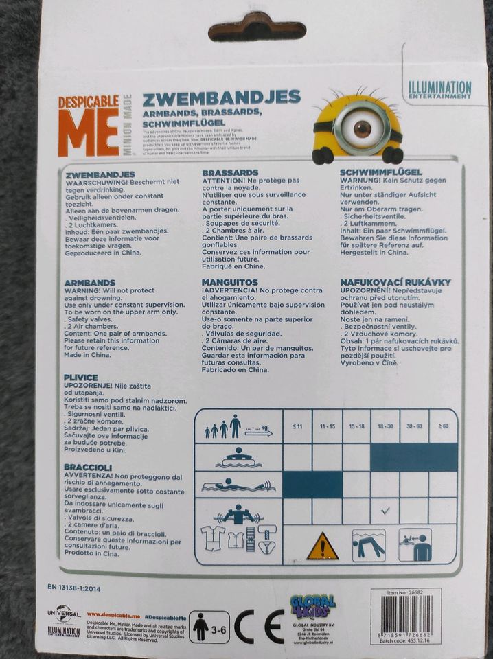 ⭐Neu/OVP⭐ Minions Schwimmflügel⭐Schwimmhilfe⭐schwimm lernen⭐3-6 J in Bad Bevensen