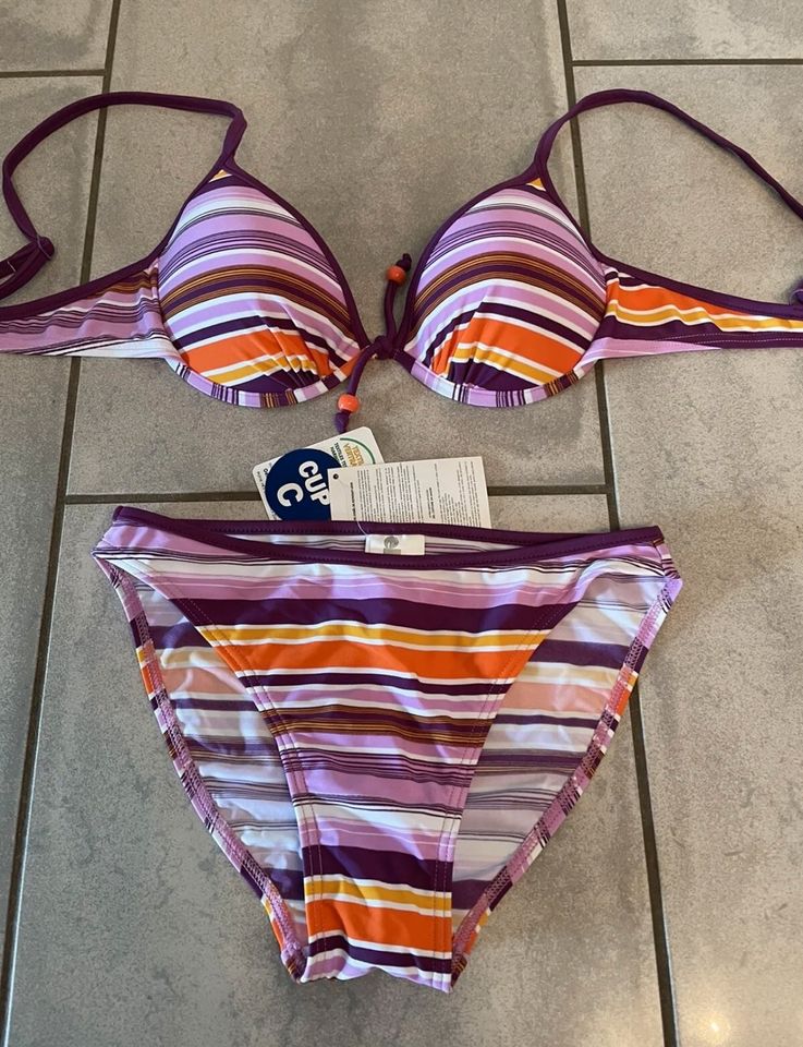 Elemar Bikini Set Softcups gestreift 36 C Slip 36 S NEU in Rehlingen-Siersburg