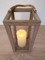 Holz Laterne mit Echtglasscheiben 30 cm hoch + Kerze elektr. ♥♥ Bonn - Duisdorf Vorschau