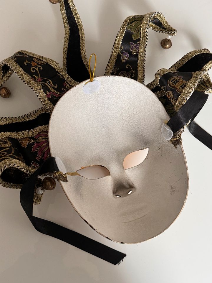 Handbemalte Venezianische Maske Gold Schwarz Cosplay Kostüm in Gelsenkirchen