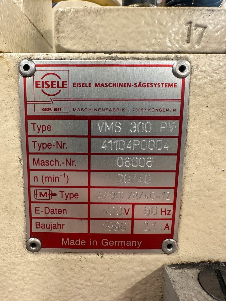 Eisele VMS 300 PV Eisensäge Kaltkreissäge in Dettenhausen