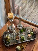 Silber Tablett Kerzen Halter Teelichter Deko Advent Weihnachten Bayern - Sommerach Vorschau