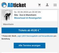 2 Karten für Sila Konzert 02.06. Mannheim Baden-Württemberg - Backnang Vorschau