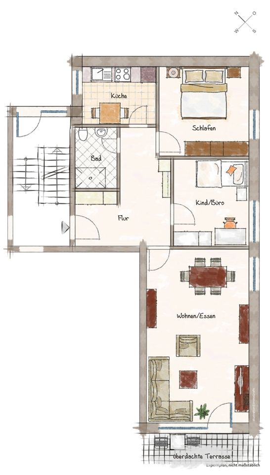 Schöne 3-Zimmer-Erdgeschoss-Wohnung in Bielefeld-Hoberge in Bielefeld