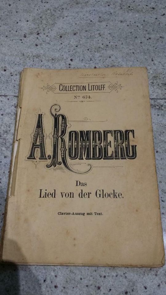 Anfang 1900: Collection Litolff No. 674: Das Lied von der Glocke in Lünen