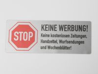 Aufkleber "Bitte keine Werbung und kostenlose Zeitungen" silber Bayern - Bayreuth Vorschau