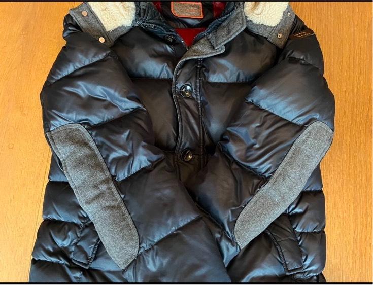SALE Daunenjacke von Handstich, Dunkelblau, mit Lammfell-Kapuze in Nürnberg (Mittelfr)