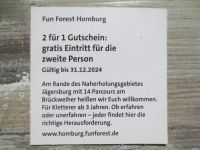 2:1 Gutschein Fun Forest Homburg - Kletterpark Saarland - Spiesen-Elversberg Vorschau