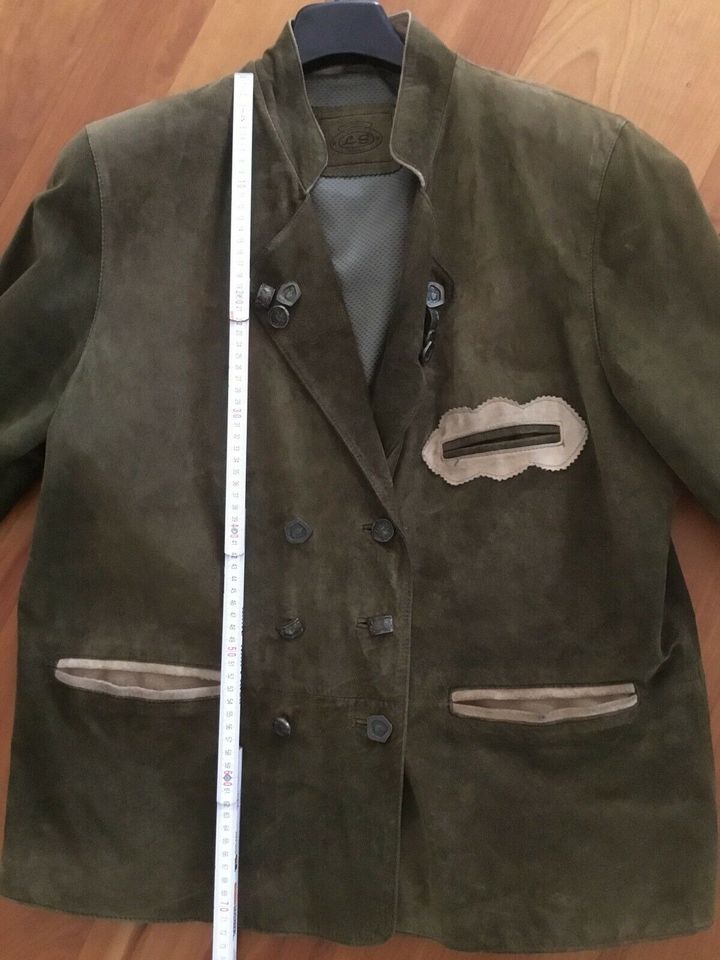 Damen Wildleder Jacke Janker Gr.44 dunkelgrün in Carlsberg