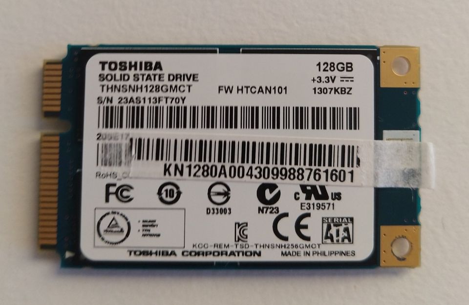 Toshiba 128GB mSATA SSD in Laufen