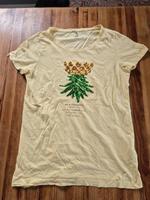 Gelbes T-Shirt online sehr gut erhalten Gr. M Pailletten Ananas Hessen - Flieden Vorschau