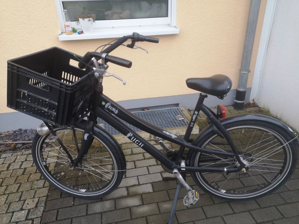 Niederländisches Fahrrad von Puch, 3 Gänge mit Transportkorb vorn in Ober-Ramstadt