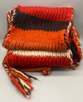 Dicker Schal Strickschal Winterschal gestrickt Orange Streifen Bayern - Neu Ulm Vorschau