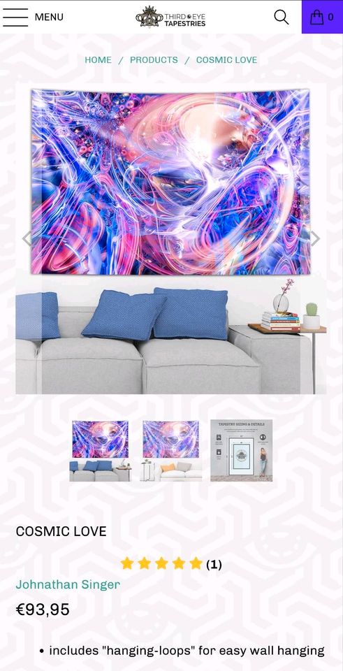 Wandbild aus USA Third Eye Tapestries 225 x 147 in Aachen